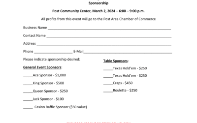 CASINO NIGHT IN POST SPONSORSHIPS STILL AVAILABLE