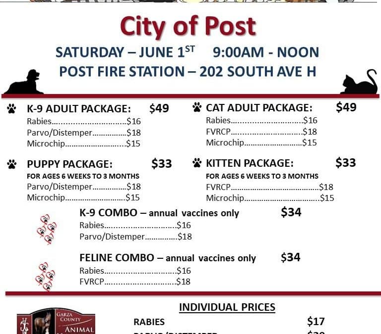 VACCINATION/MICROCHIP CLINIC JUNE 1