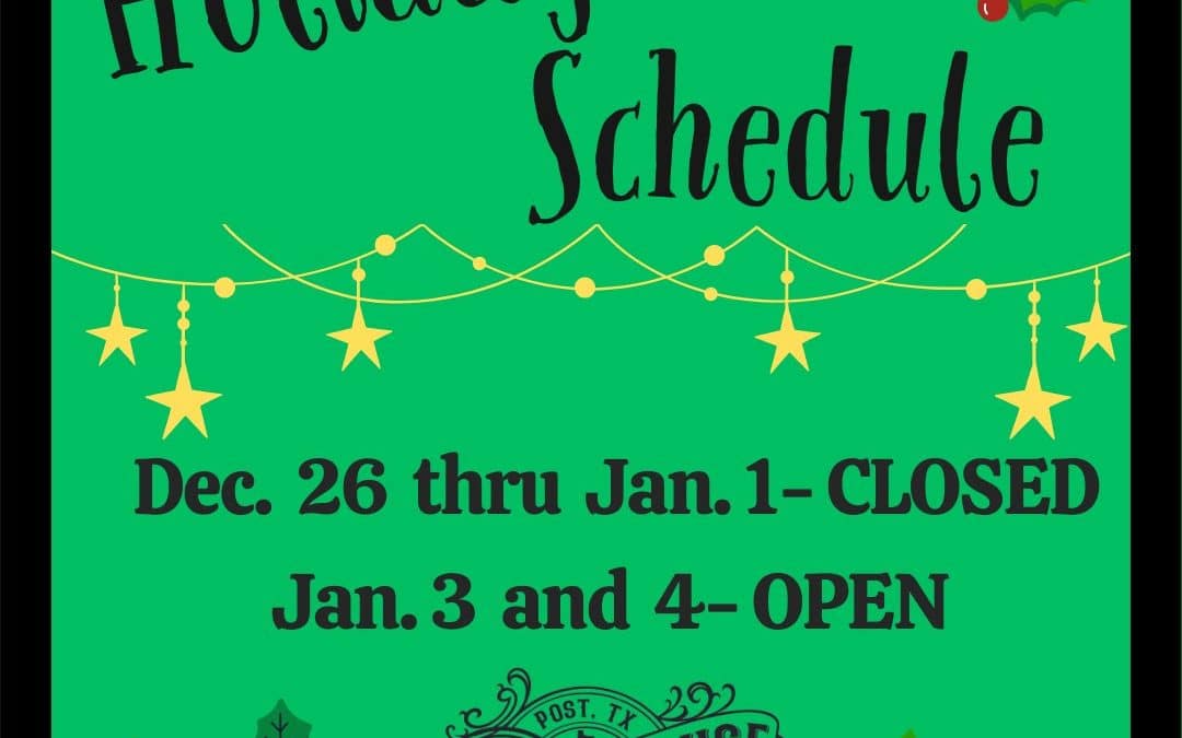 Holiday Schedule