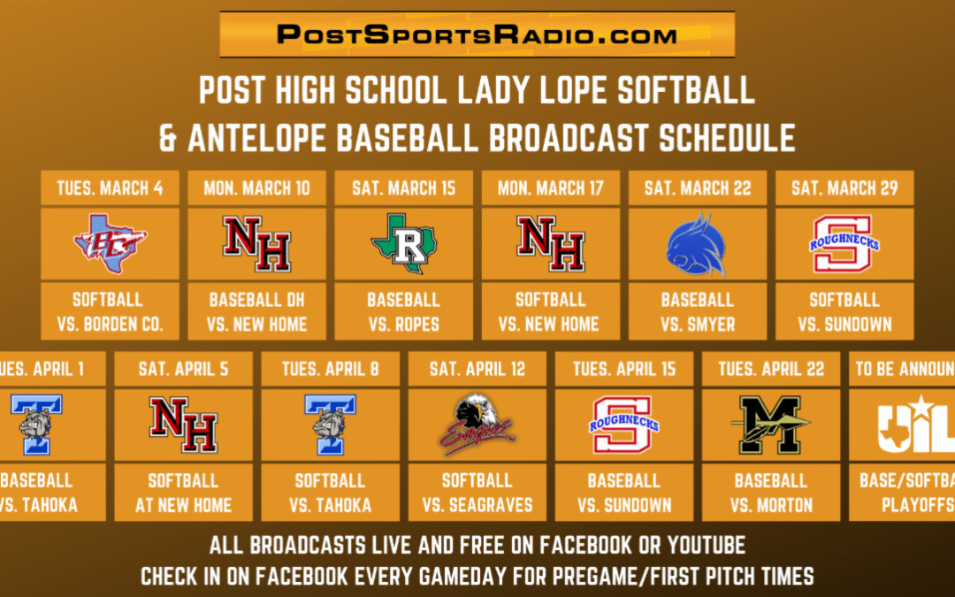 Softball and Baseball Schedule