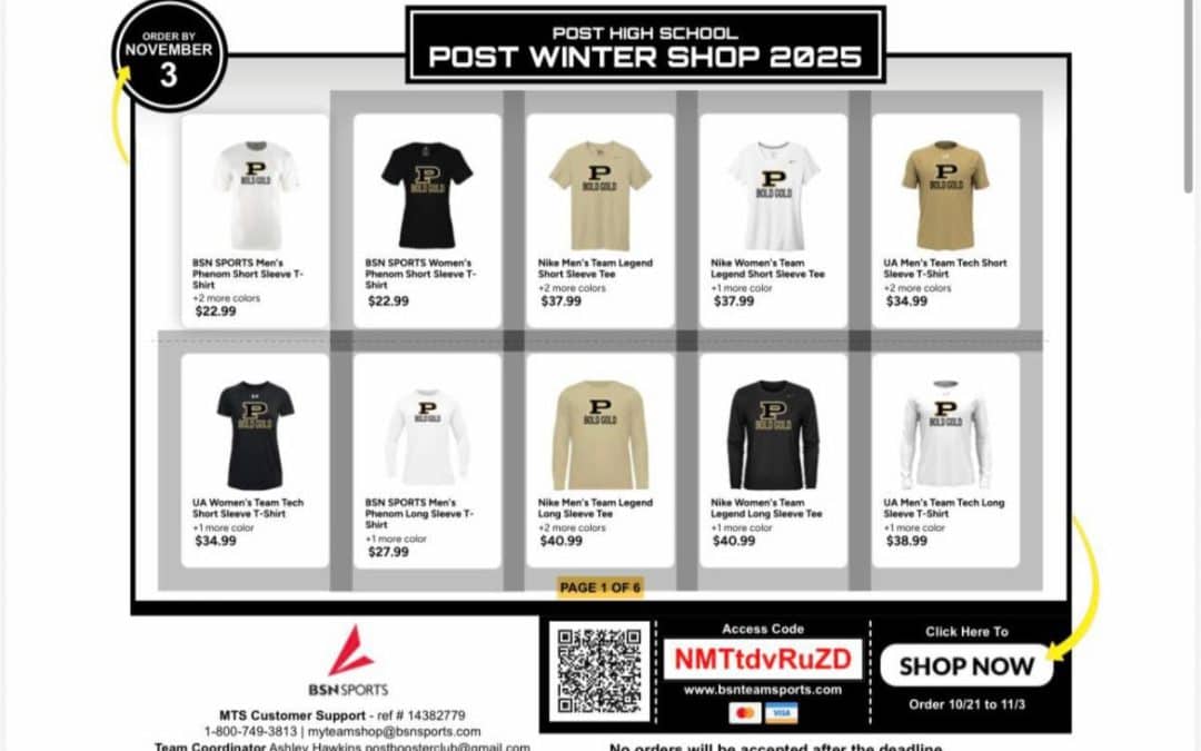 Post Booster Club  Winter Shop 2025