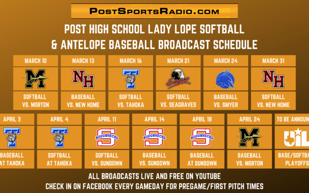 Post High School Softball and Baseball Schedule