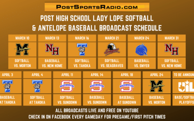 Post High School Softball and Baseball Schedule