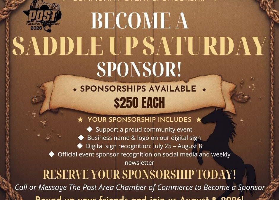 Saddle Up Saturday Sponsor